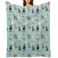 Retro Exit Poodles Premium Throw Blanket