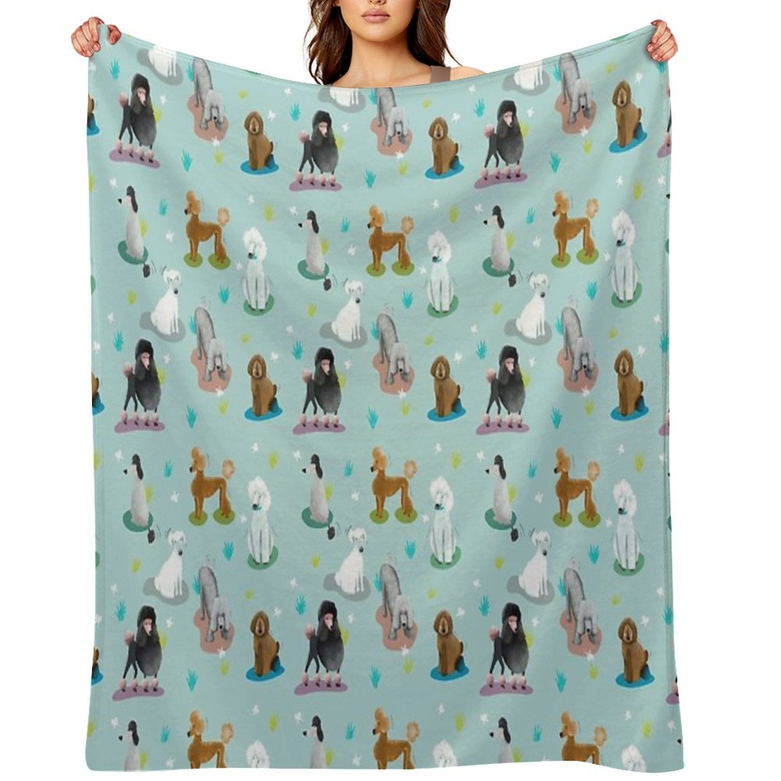 Retro Exit Poodles Premium Throw Blanket