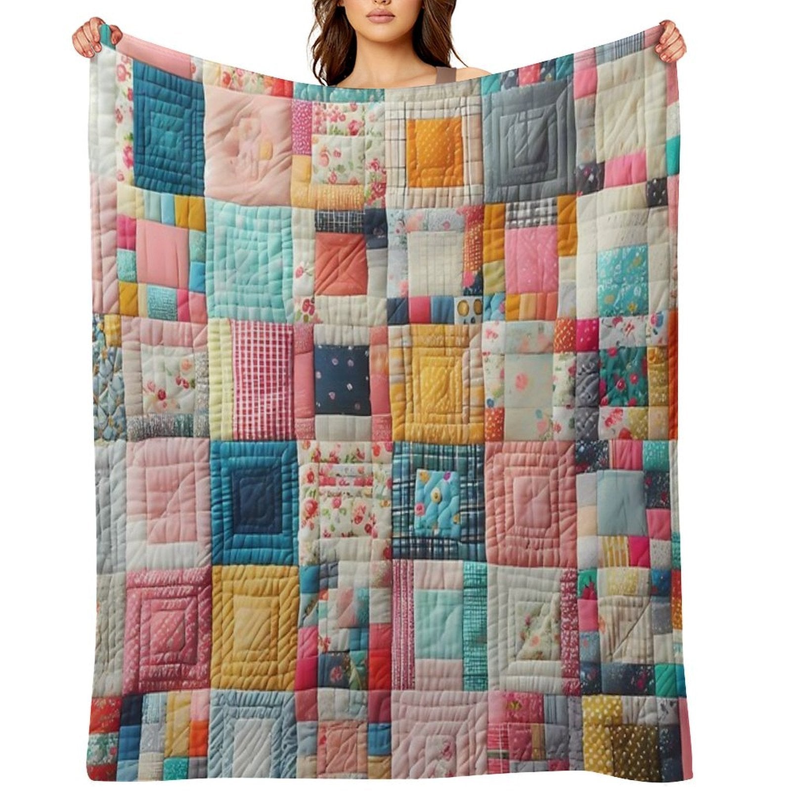 Patchwork Tapestry A Mosaic of Cozy Memories Premium Throw Blanket
