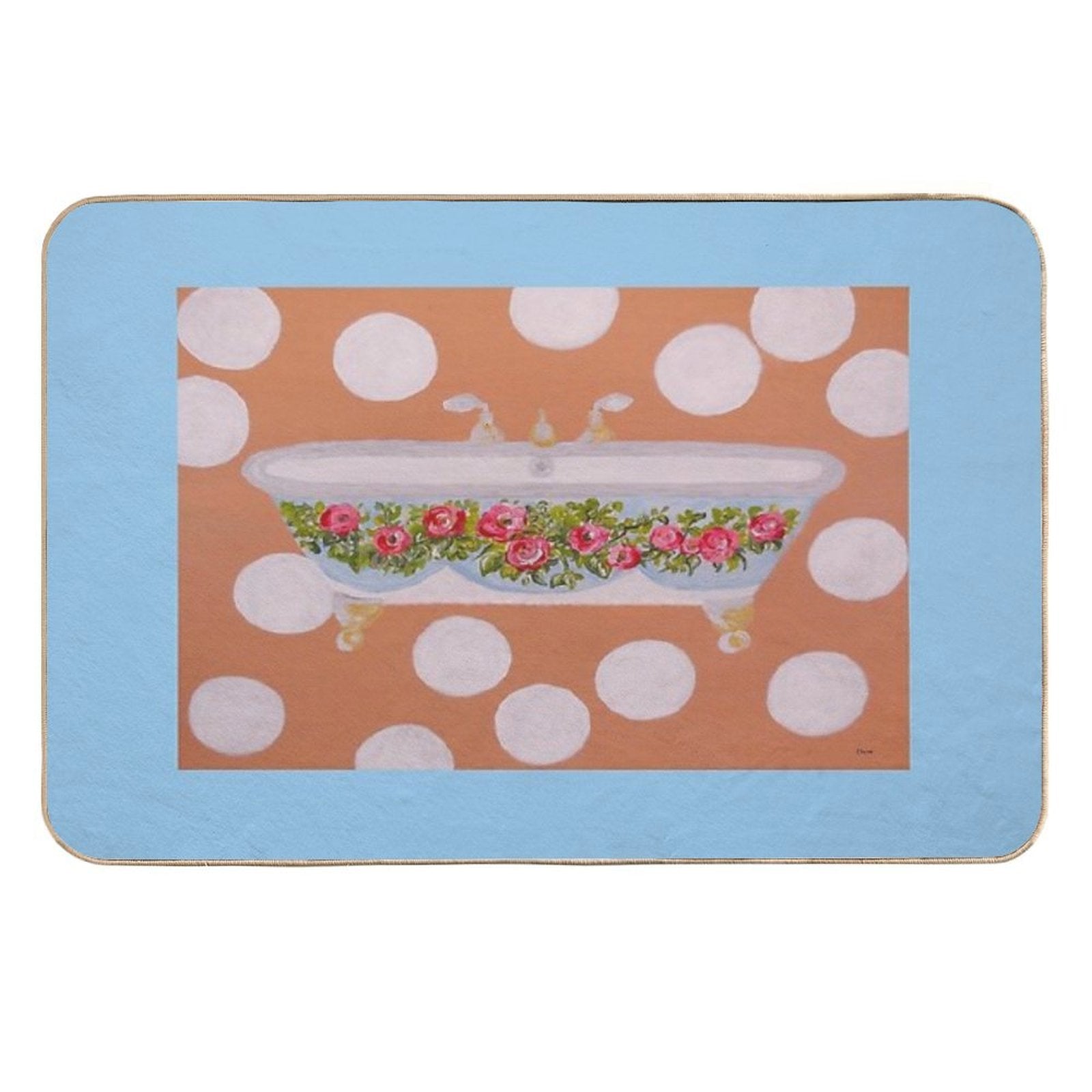 Circles And Suds Bathroom Art  Long-Lasting Bath Mat