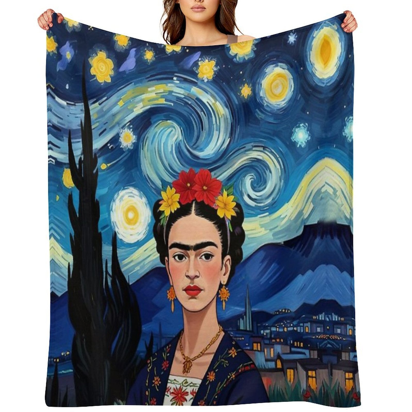 Frida Kahlo  The Starry Night Anti-pilling Throw Blanket