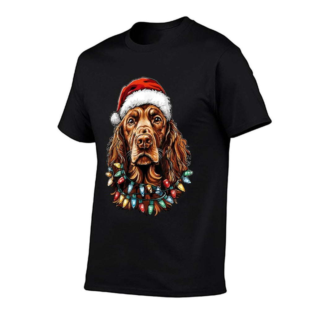 Irish Setter Dog Christmas Hat Xmas  Classic T-Shirt
