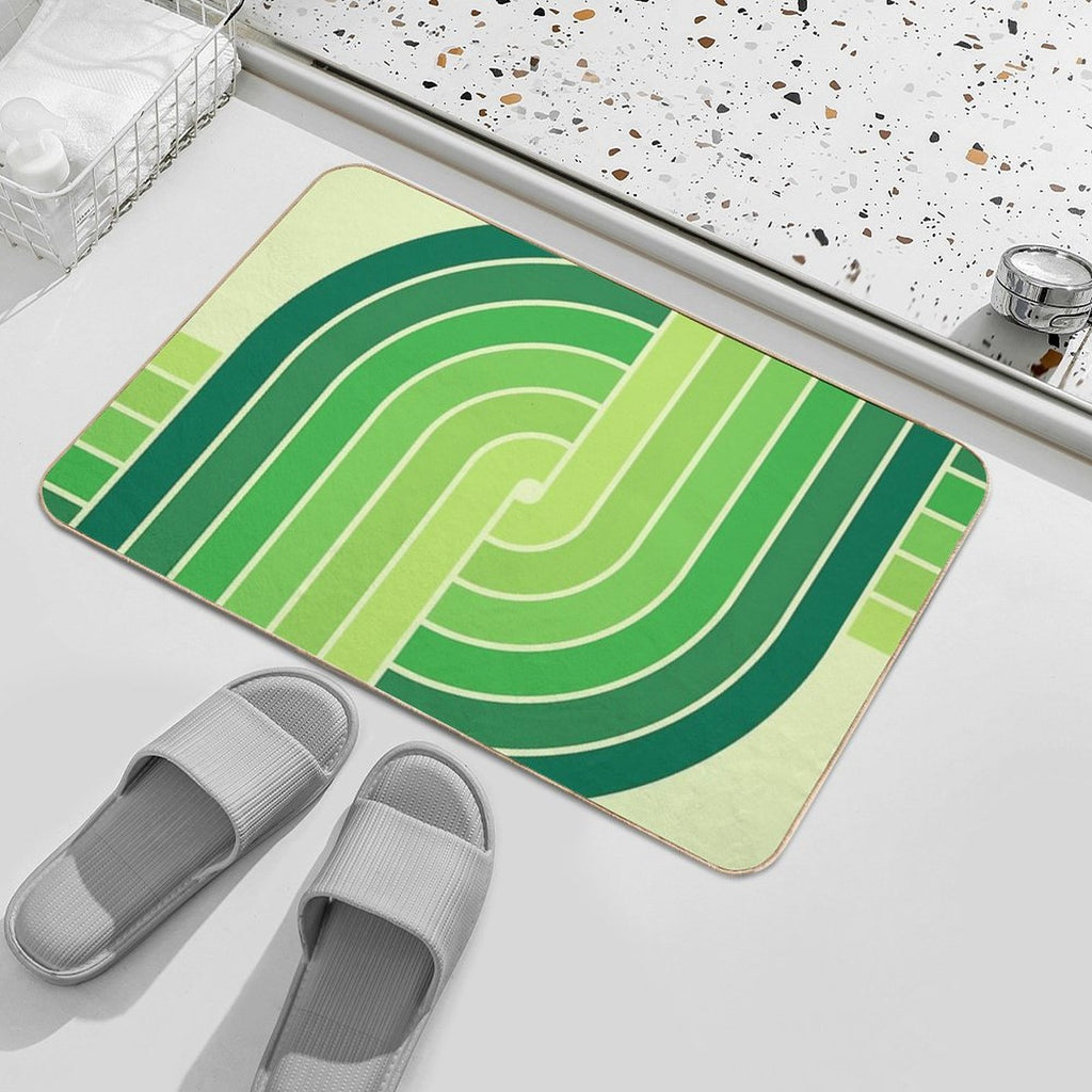 Retro Geometric Criss Cross  Dirt-Trapping Bath Mat