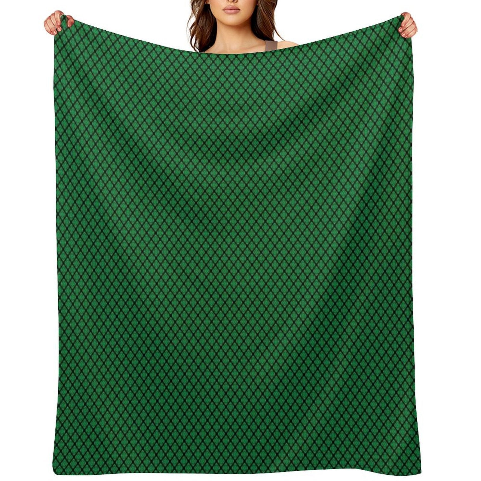 Green And Black Medallions Travel-friendly Throw Blanket