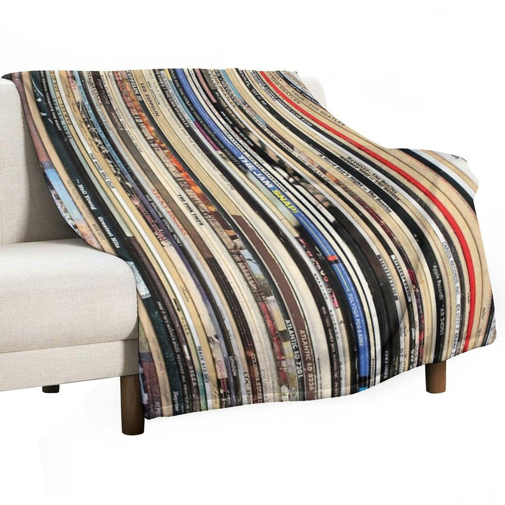 Classic Rock Vinyl Records Travel-friendly Throw Blanket