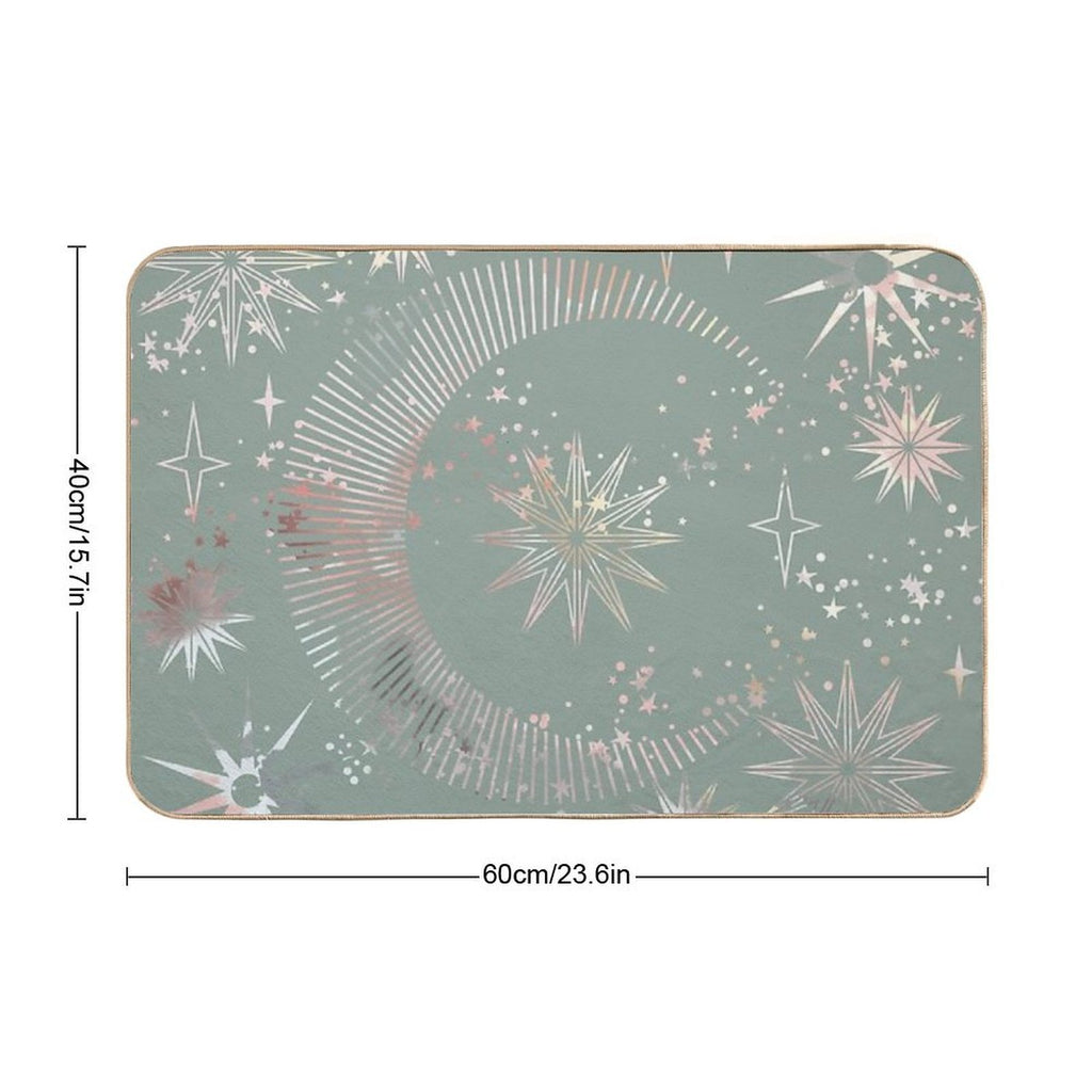 Mystic Green Moon  Versatile Bath Mat