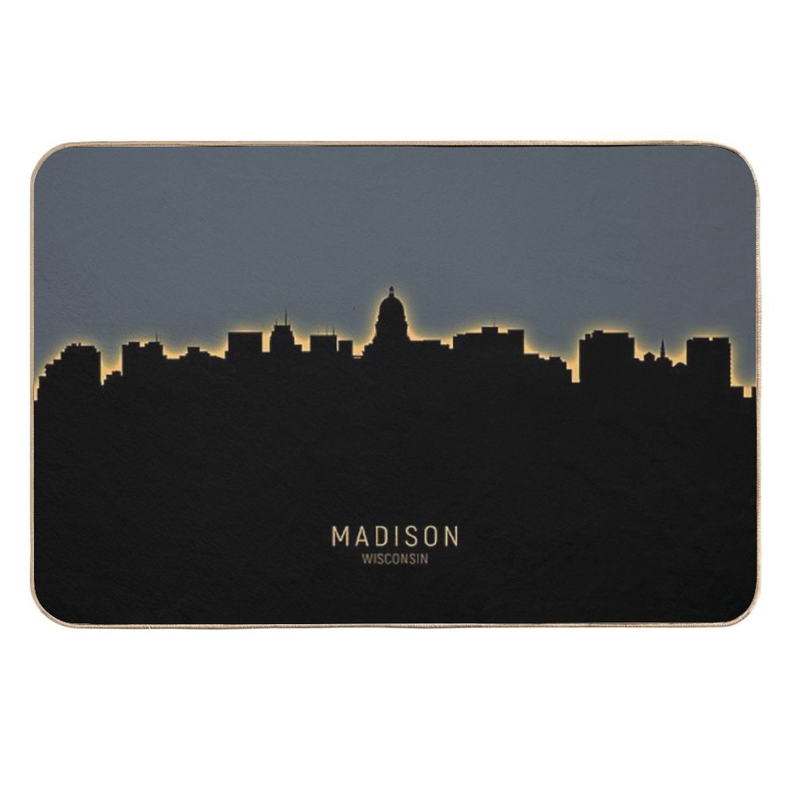 Madison Wisconsin Skyline  Fade-Resistant Bath Mat