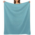Overlapping Aqua Blue Diamonds Quick-dry Throw Blanket
