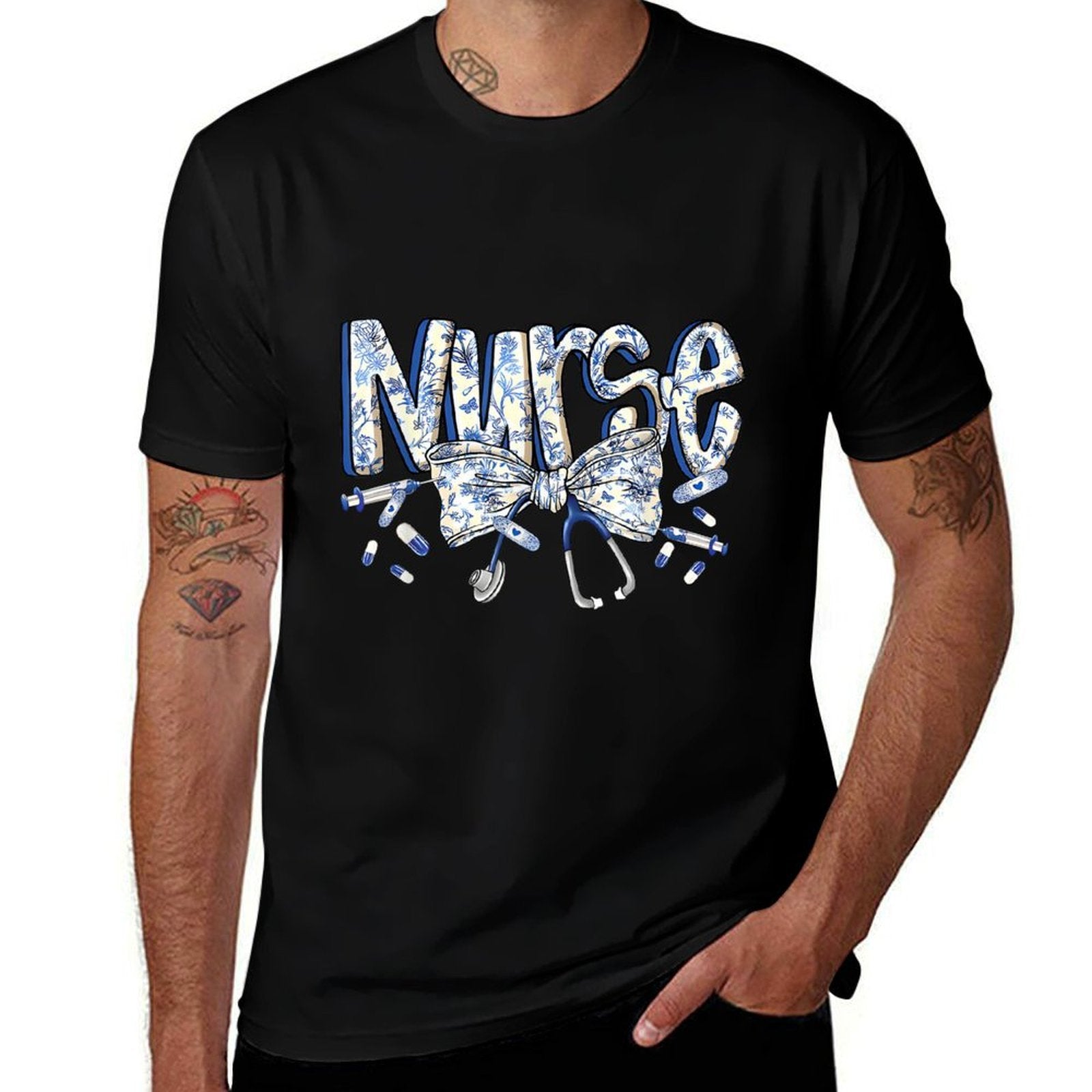 Nurse Coquette Bow Blue Stethoscope Nursing Medical Doctor  Affordable Price T-Shirt