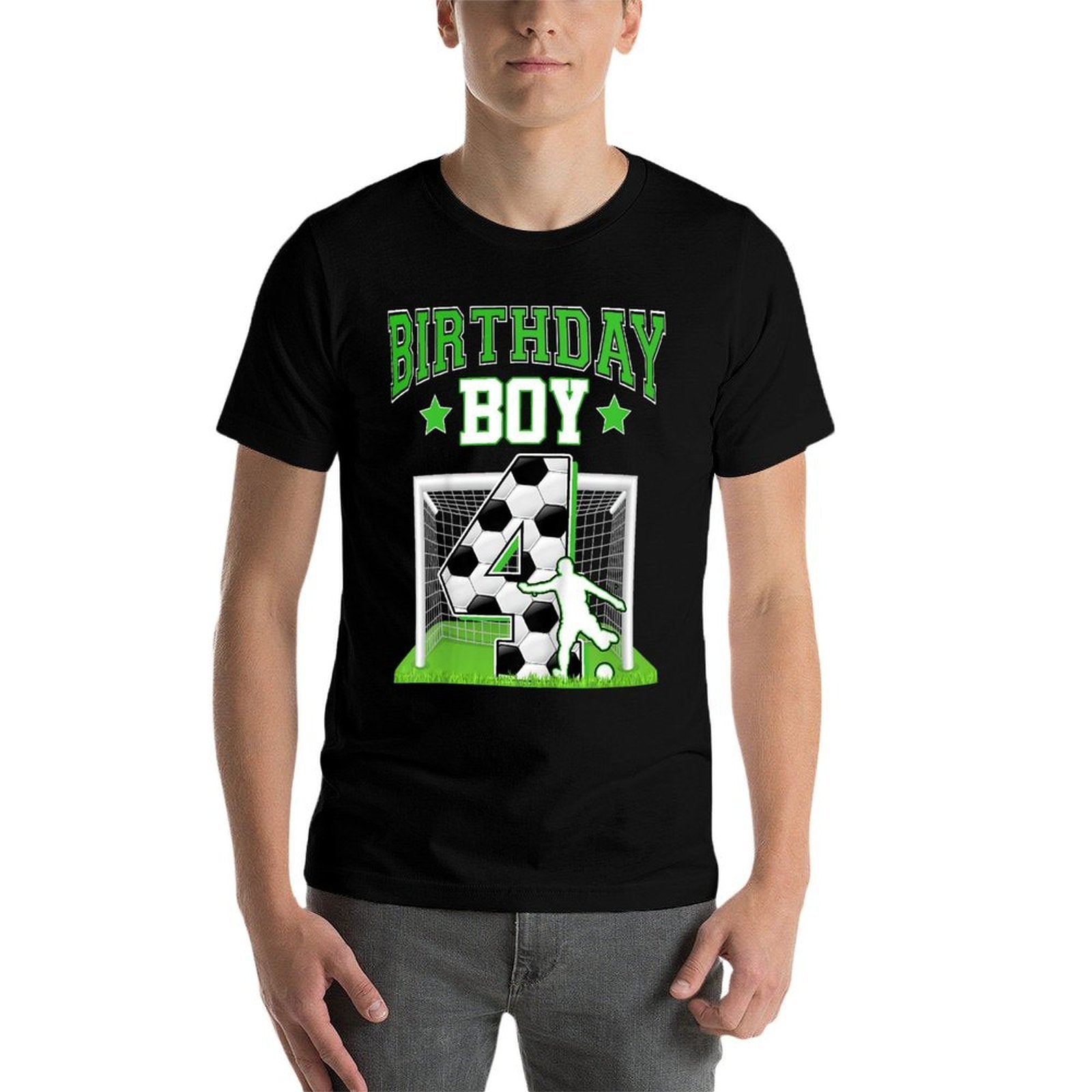 Kids Soccer Ball 4th Birthday Boy 4 Year Old Baller Player Party  Moisture-wicking T-Shirt
