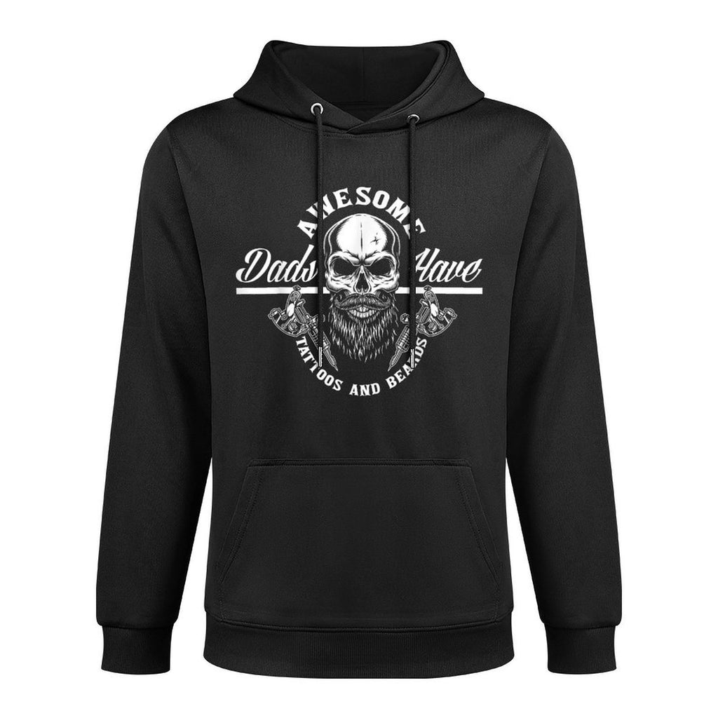 Awesome Dads Have Tattoos And Beards Funny Father Dad Easy Care Hoodie