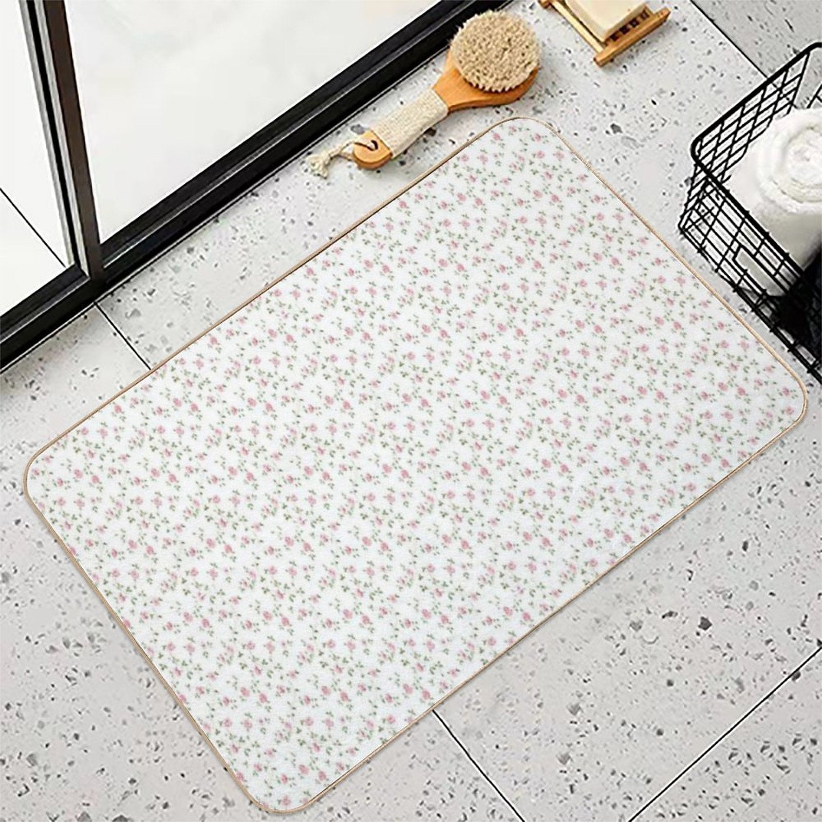 Coquette Floral Pattern  Easy Maintenance Bath Mat
