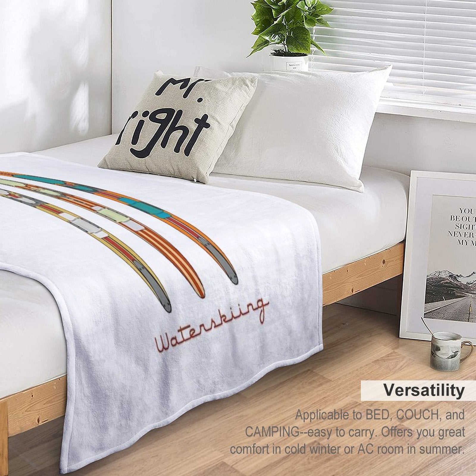 Classic Wooden Vintage Water Skis Anti-pilling Throw Blanket