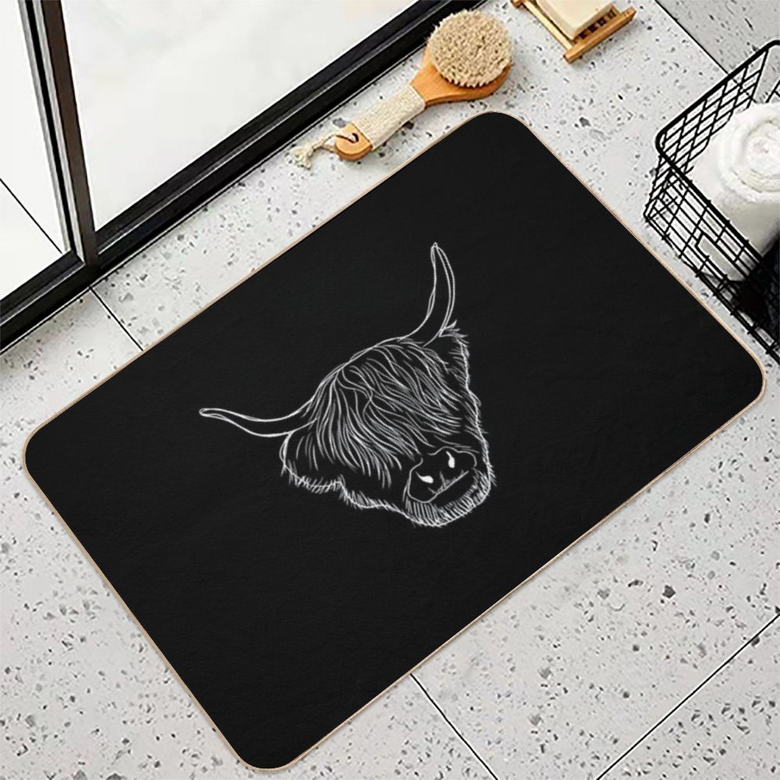 Scottish Highland Cow  Anti-Trip Bath Mat
