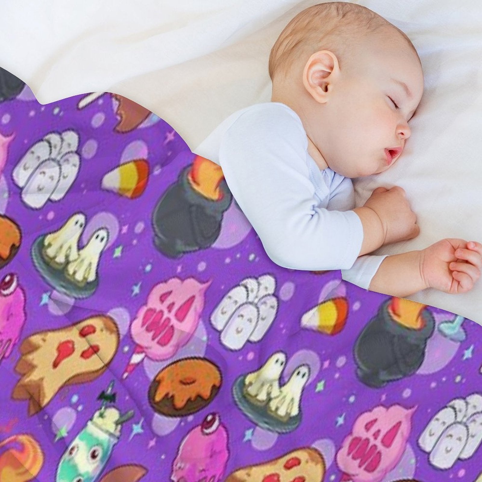 Nostalgic Spooky Food Lightweight Throw Blanket