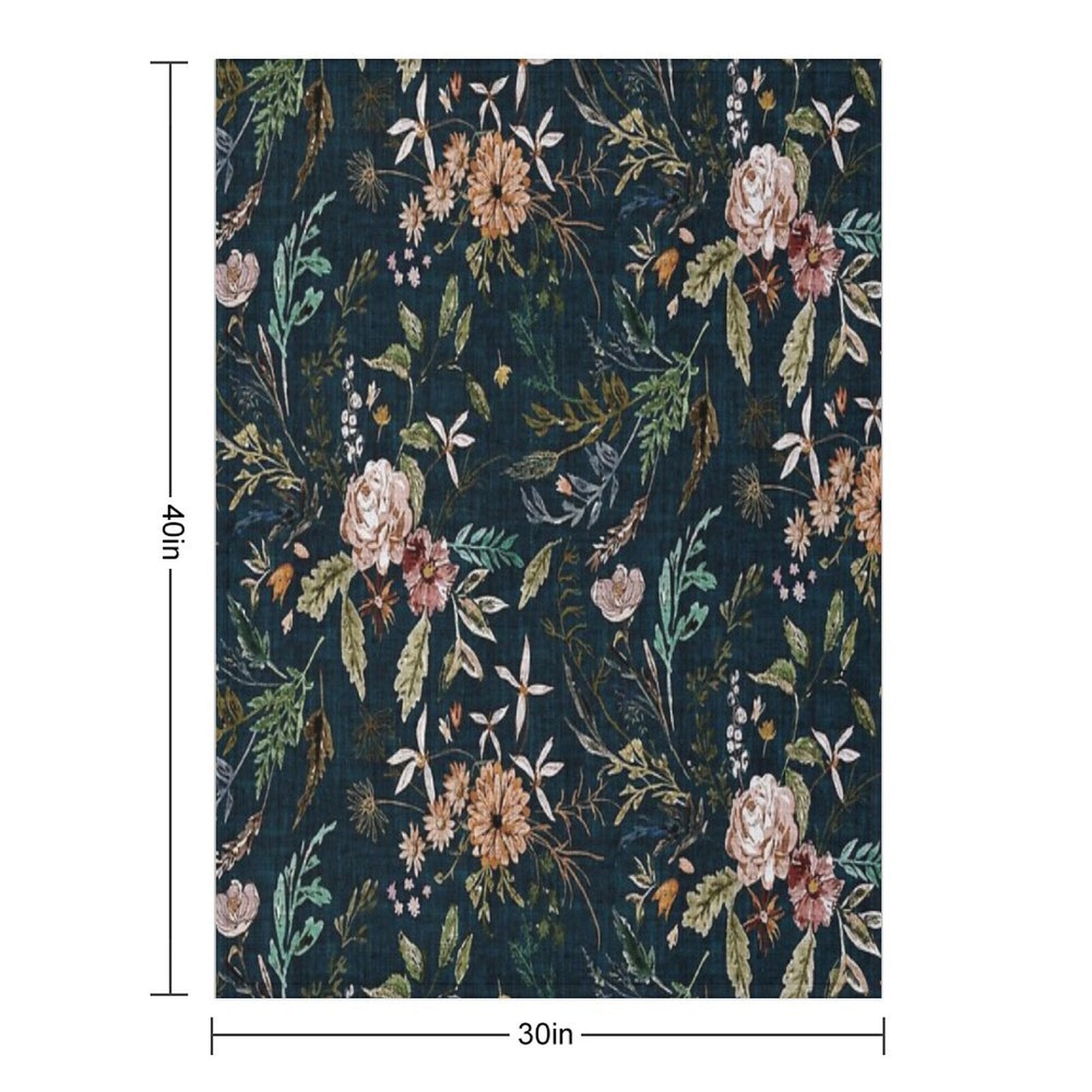 Delilah (summerteal) Machine-washable Throw Blanket