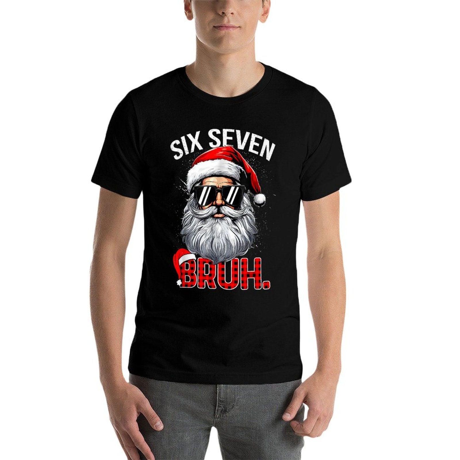 6 7 Six Seven Hand Gen Z Alpha Meme Slang Xmas Christmas  Relaxed-fit T-Shirt