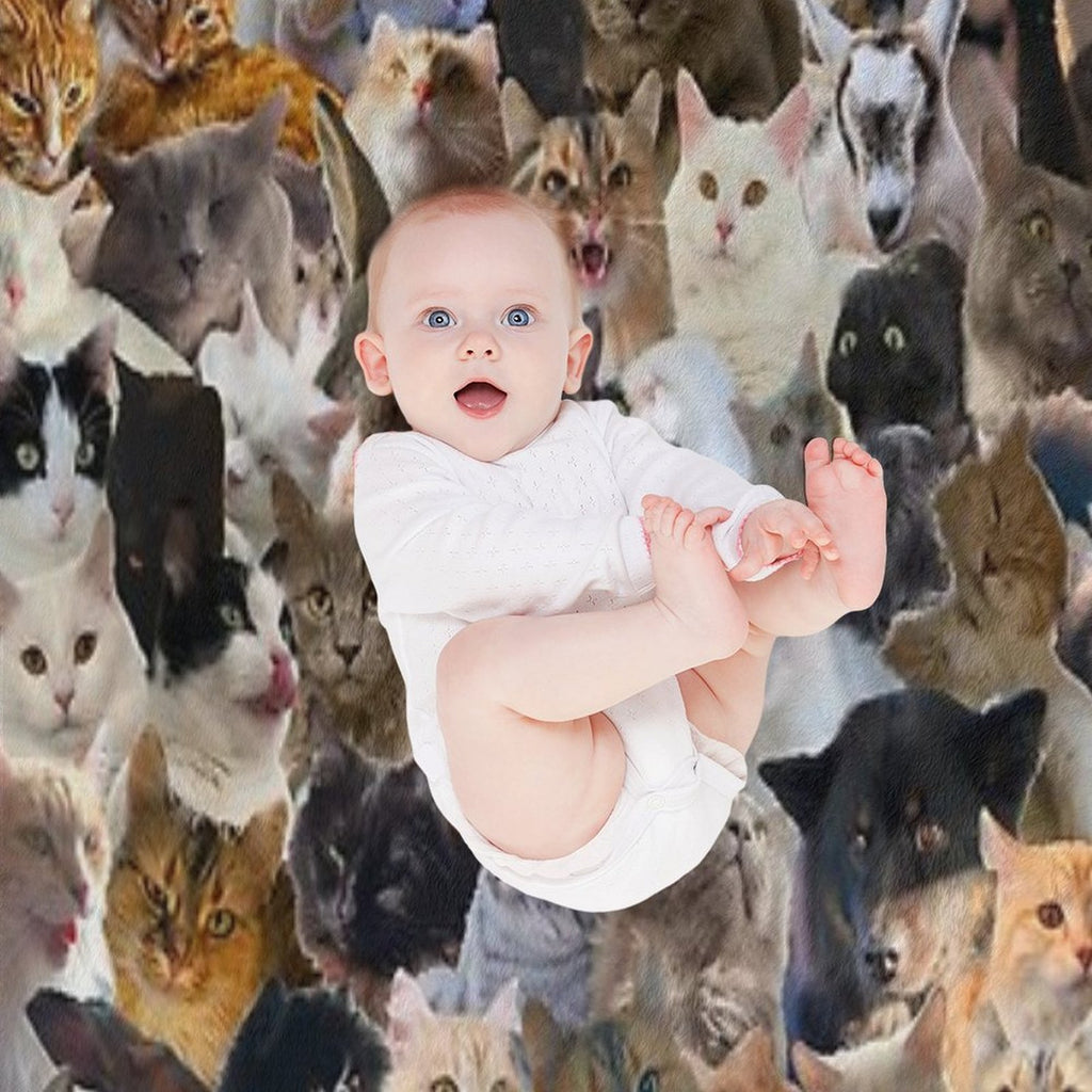 Collage with Pets (mostly Cats) Versatility Throw Blanket