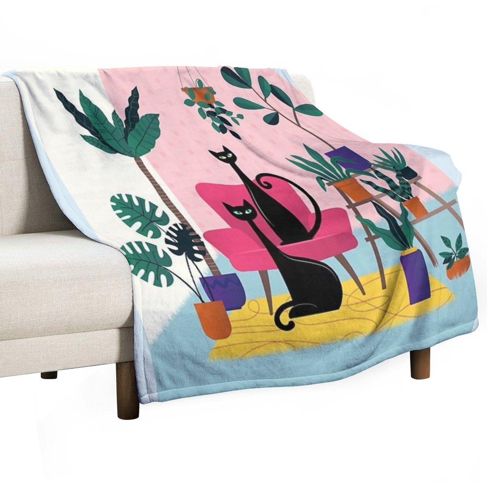 Sleek Black Cats Rule In This Urban Jungle All-season Throw Blanket