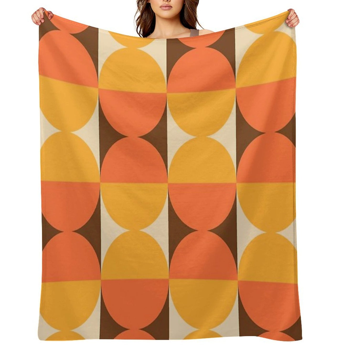 Mid Century Modern Geometric Abstract Pattern 727 Eco-conscious Throw Blanket