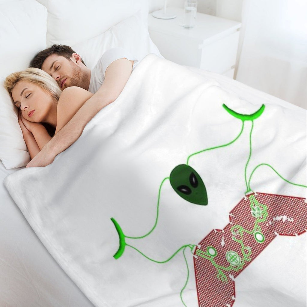 Alien Game Controller Plush Throw Blanket