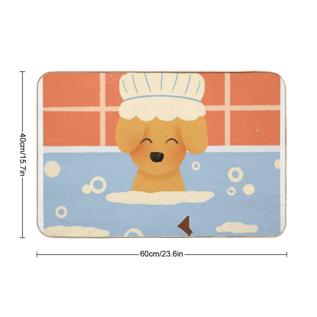 Puppy Bathtime Fun  Absorbent Bath Mat