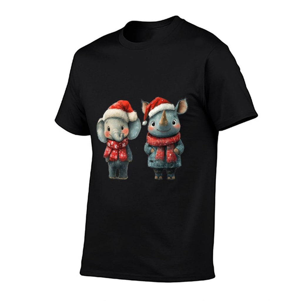 Elephant And Rhino Animal South African Christmas Animals  Slim-fit Cut T-Shirt