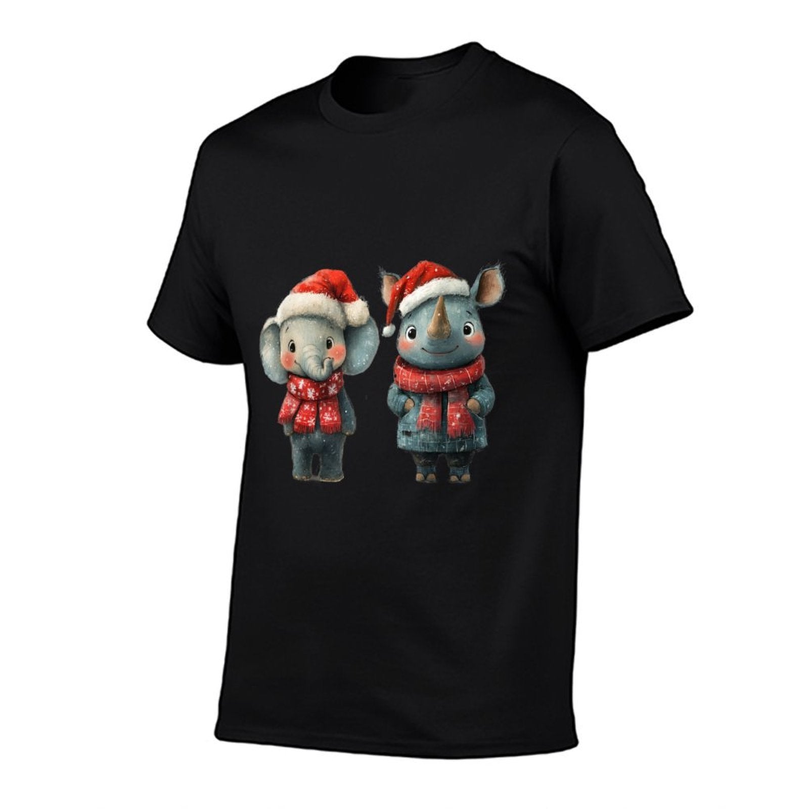 Elephant And Rhino Animal South African Christmas Animals  Slim-fit Cut T-Shirt