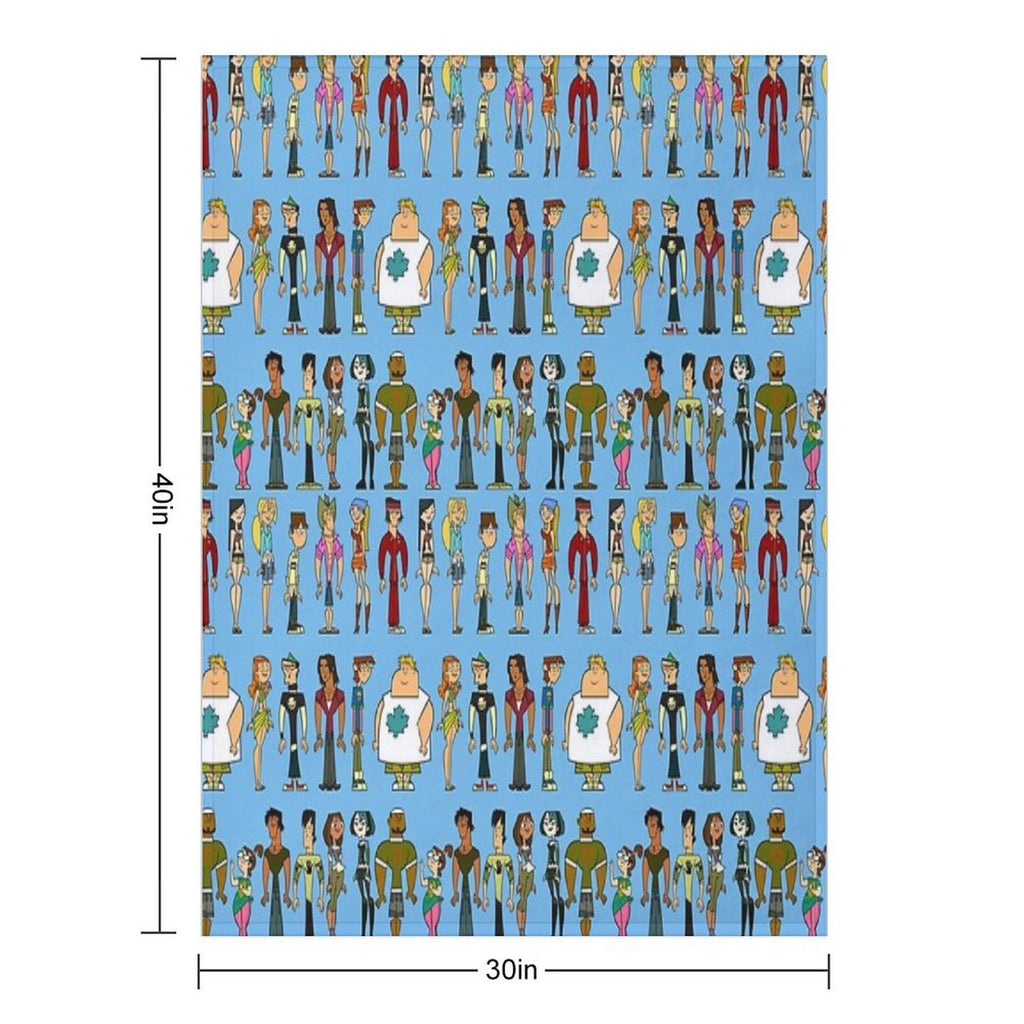 Total Drama; Light Blue Wrinkle-free Throw Blanket