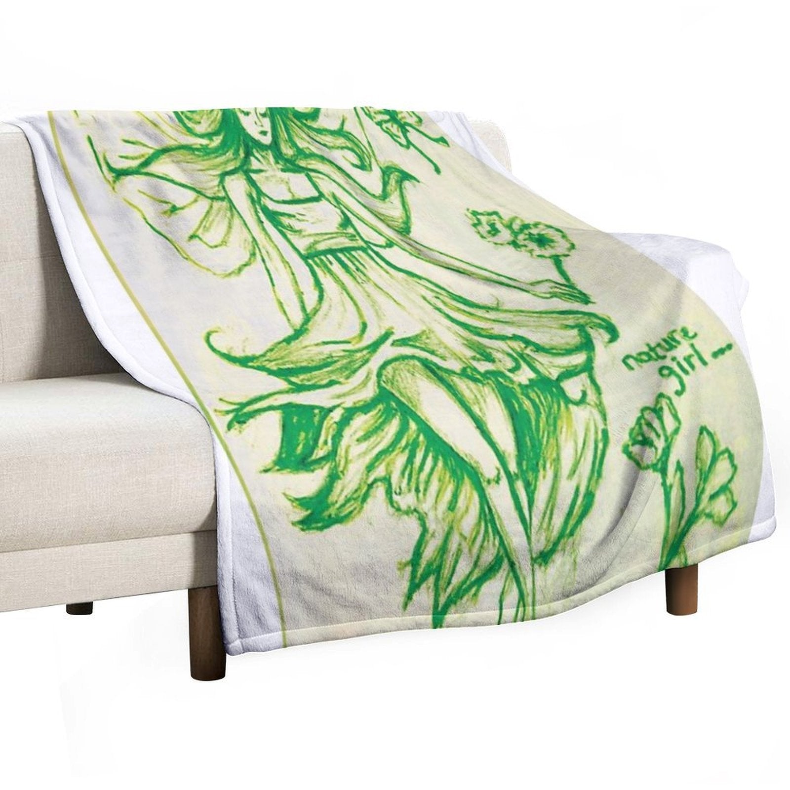 Green Forest Fairy Aesthetic Quick-dry Throw Blanket