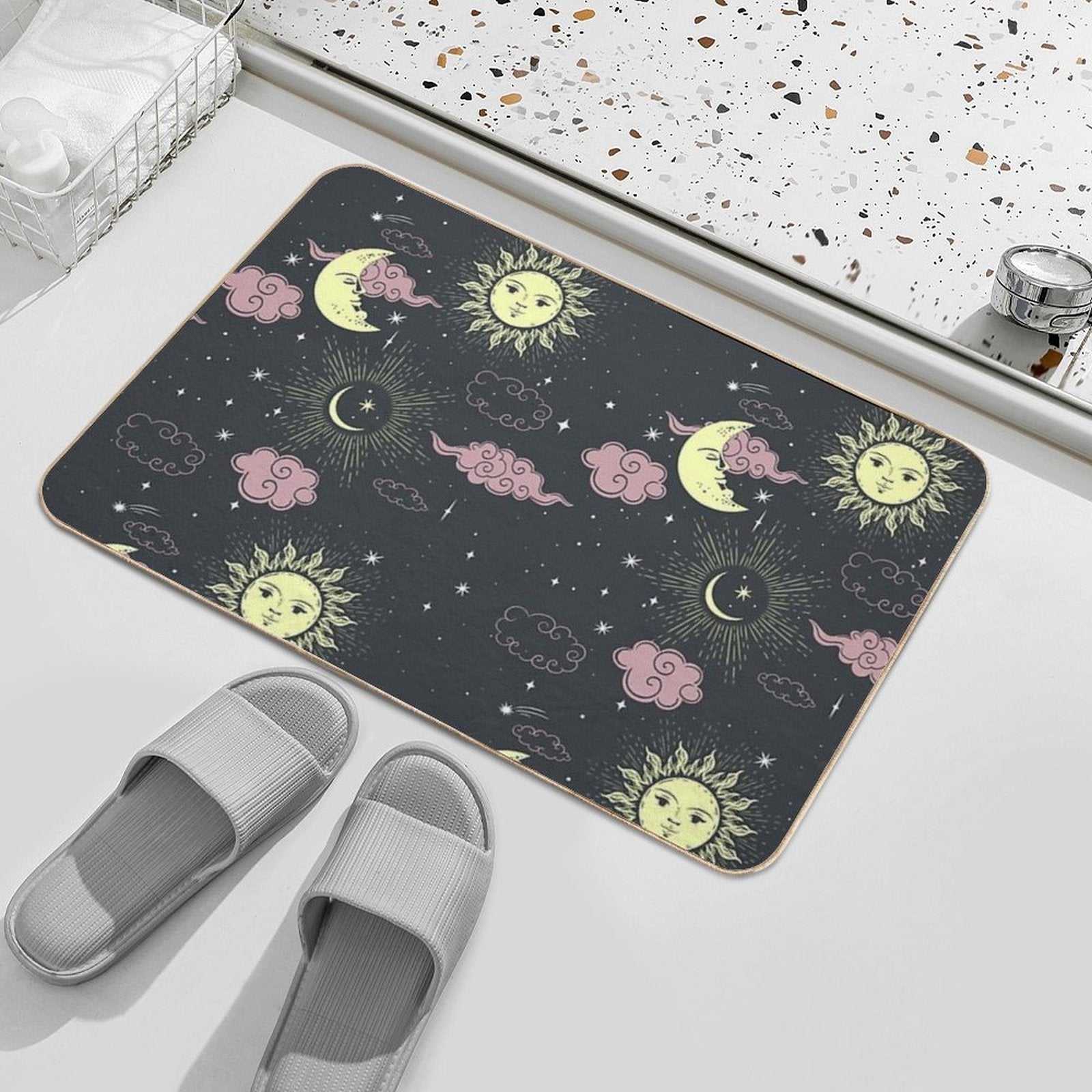 Stars And Moon Pattern  Absorbent Bath Mat