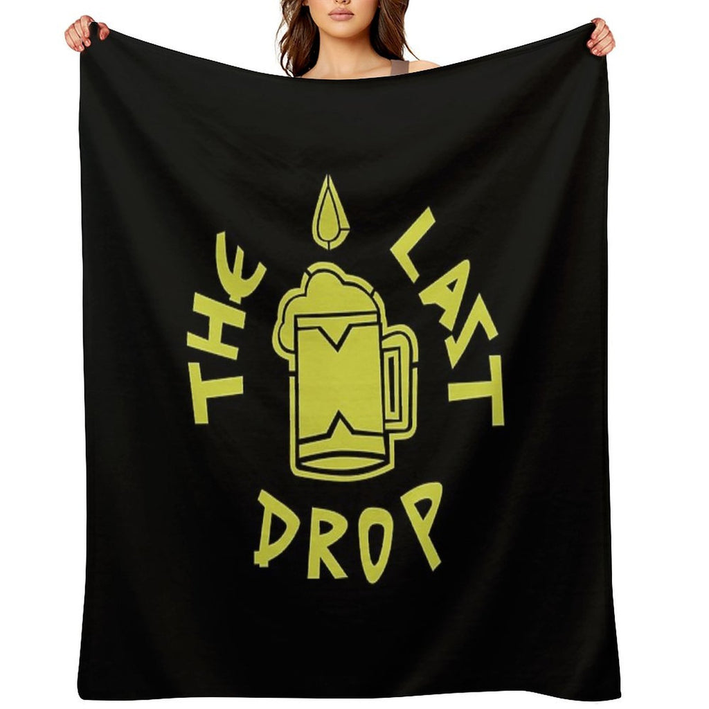 The Last Drop (Thematic Neon Green- Black BG) Travel-friendly Throw Blanket