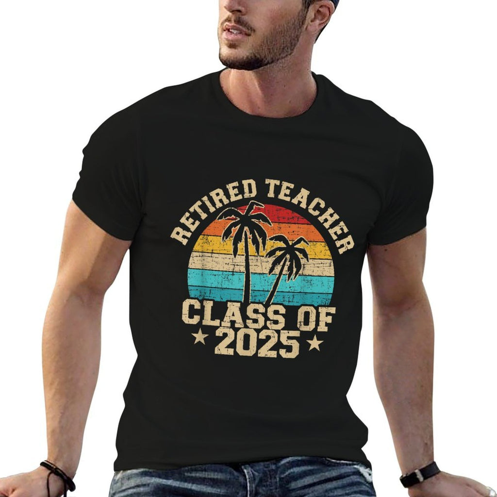 Retired Teacher Class of 2025 Vintage School Retirement  Eco-friendly Material T-Shirt