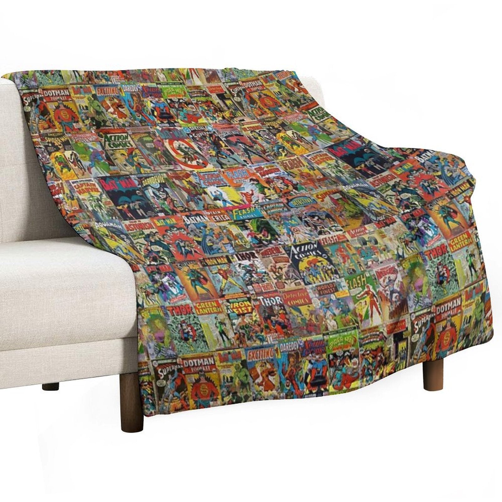 Vintage Comic Book Pattern Velvety-soft Throw Blanket