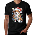 Cute Corgi Christmas Tree Santa Lights Dog Xmas Corgi  Lightweight T-Shirt