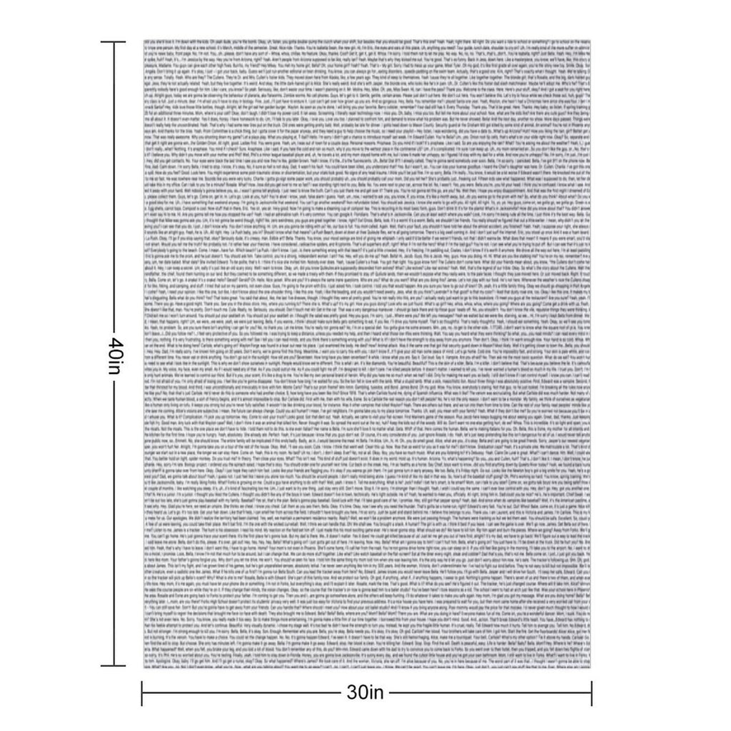 Entire Twilight Movie Script Plush Throw Blanket