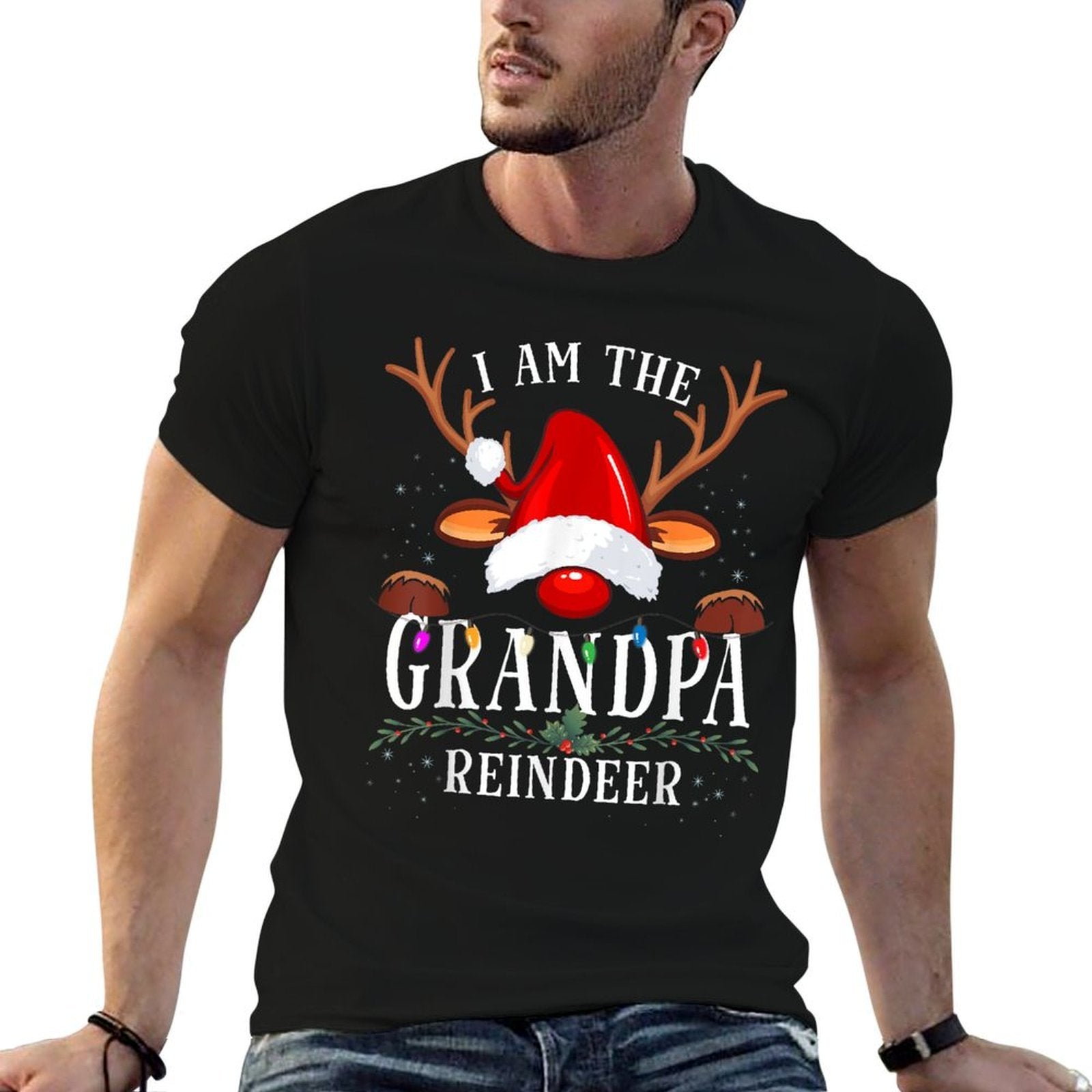 I Am The Grandpa Reindeer Christmas Family  Soft T-Shirt