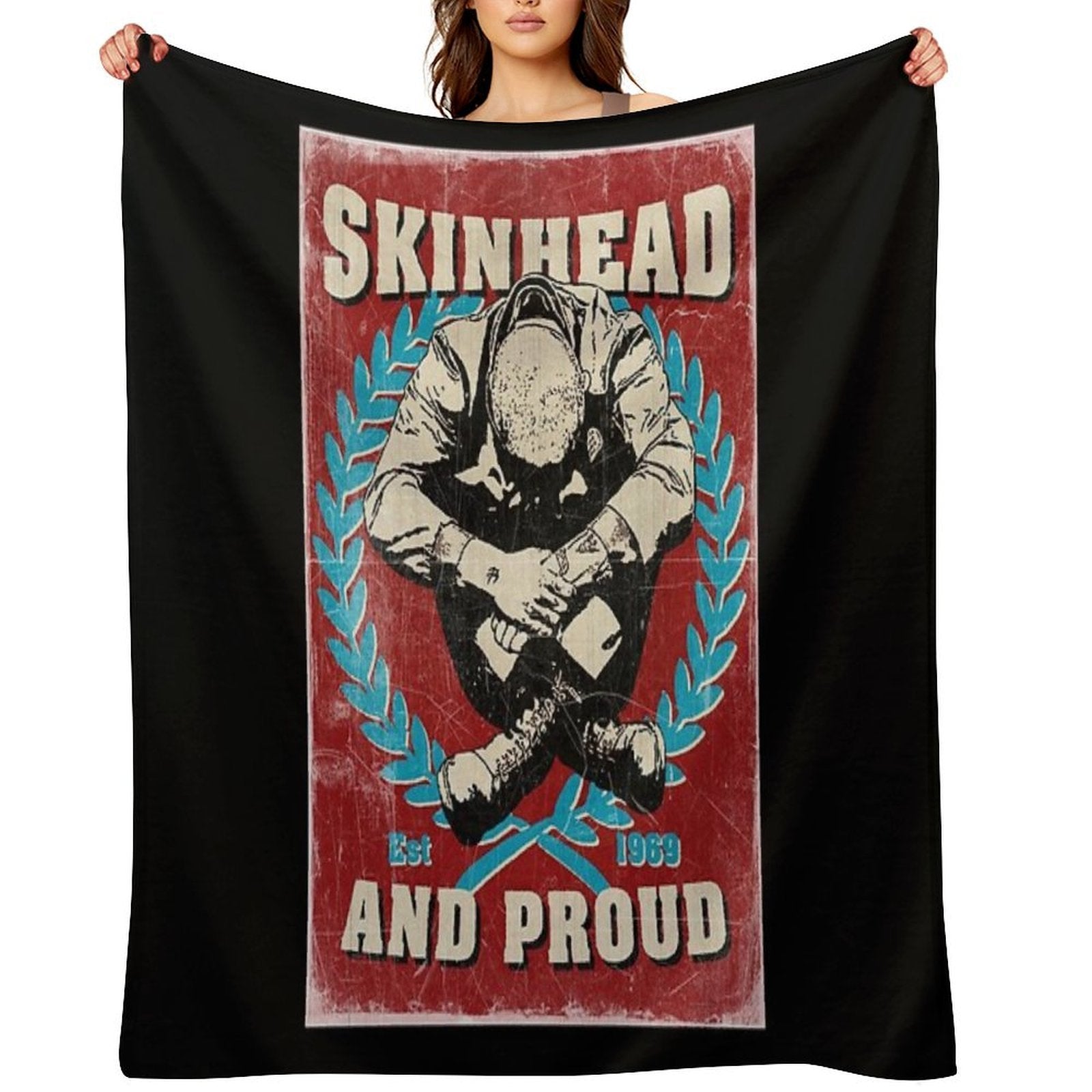 Skinhead And Proud Compact Throw Blanket