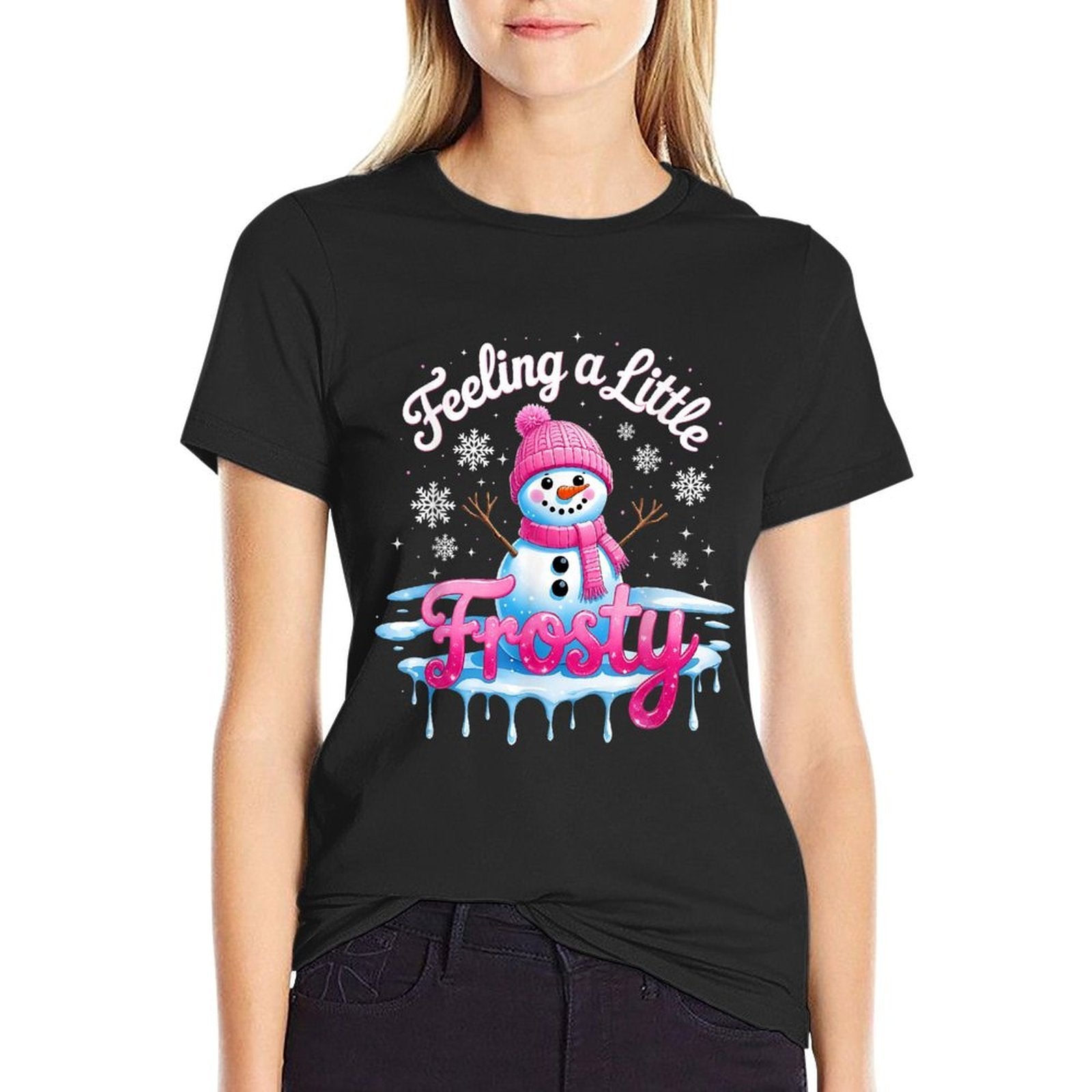 Feeling A Little Frosty Cute Snowman Winter Design  Soft T-Shirt