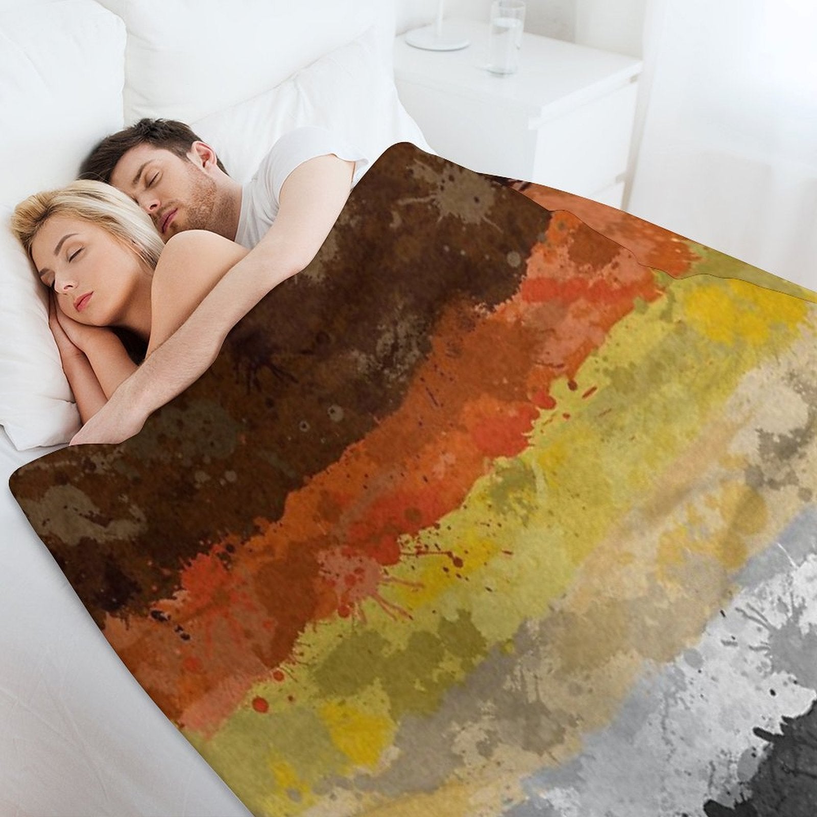 Bear Paint Splatter Flag Wrinkle-free Throw Blanket