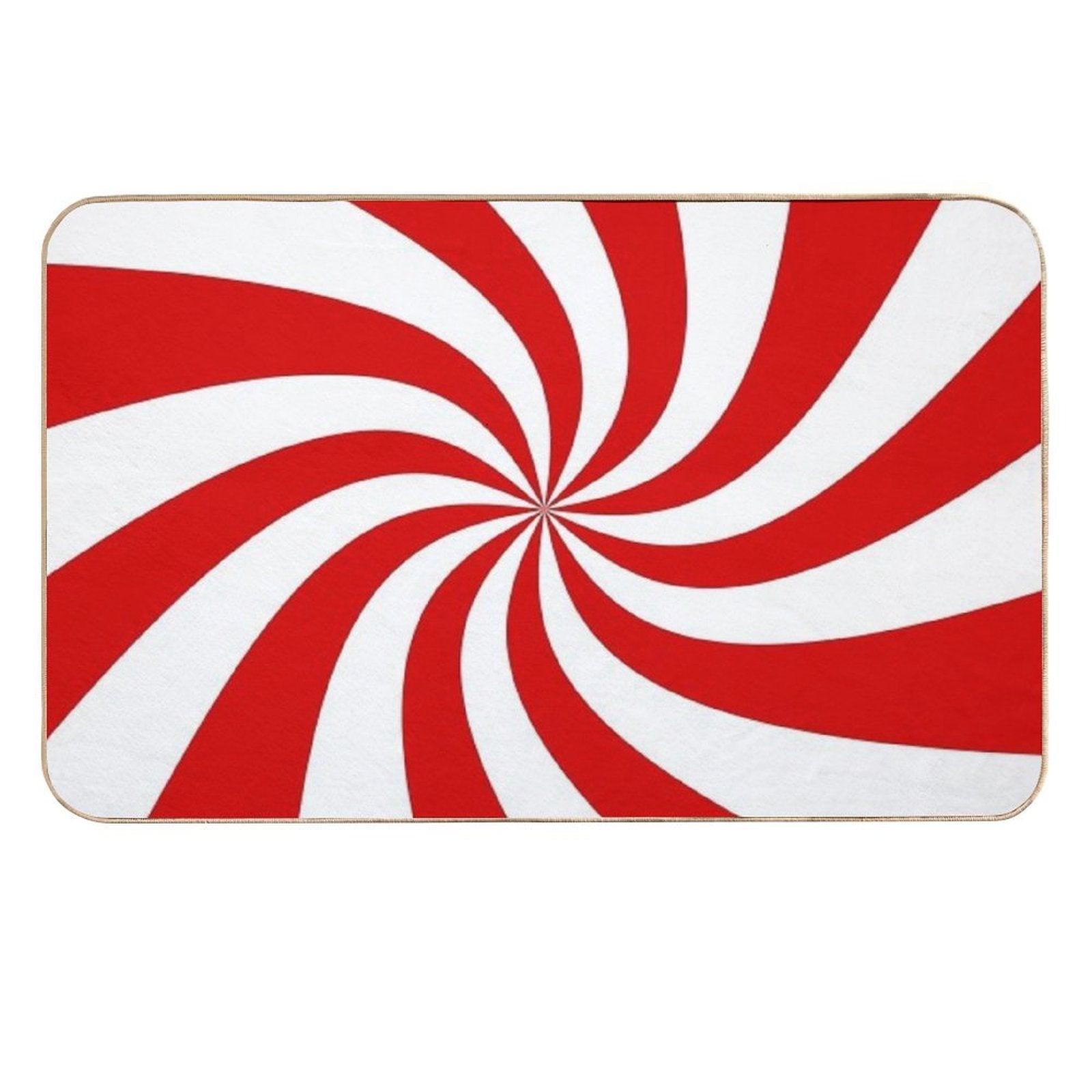 Candy Cane Swirl Patterned  Easy Maintenance Bath Mat