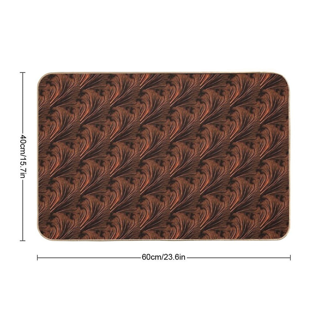 Copper Ostrich Feathers Collection  Pet-Safe Bath Mat