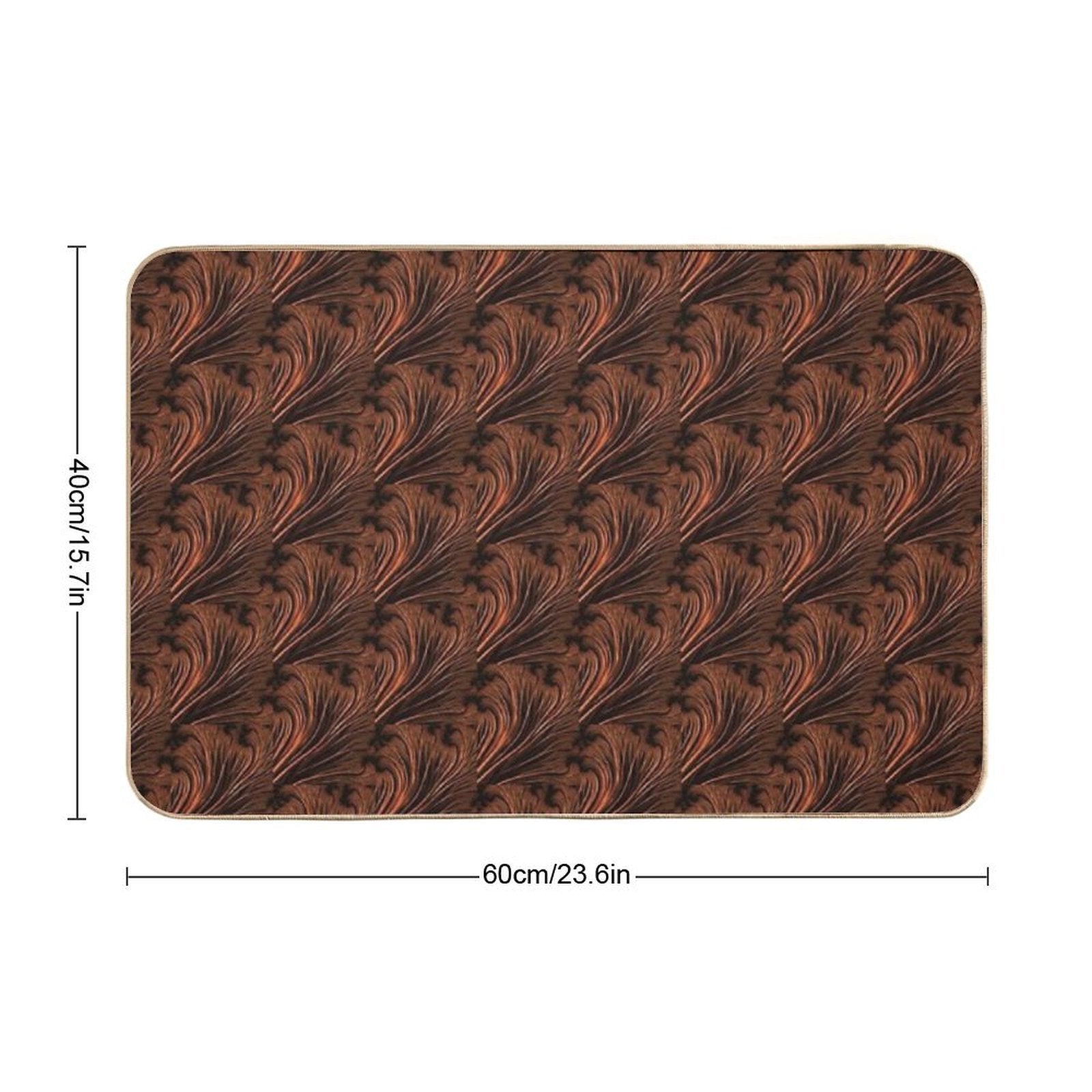 Copper Ostrich Feathers Collection  Pet-Safe Bath Mat