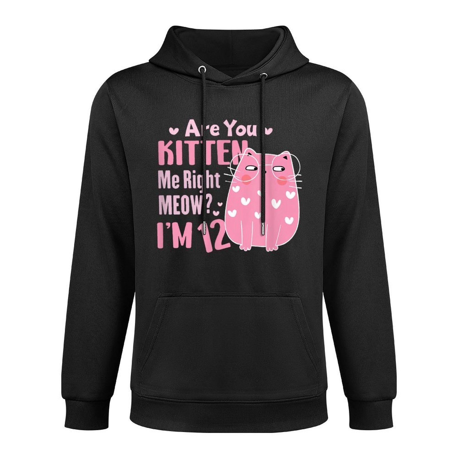 12th Cat Birthday Party Twelve Year Old Girl Birthday Medium-Weight Fabric Hoodie