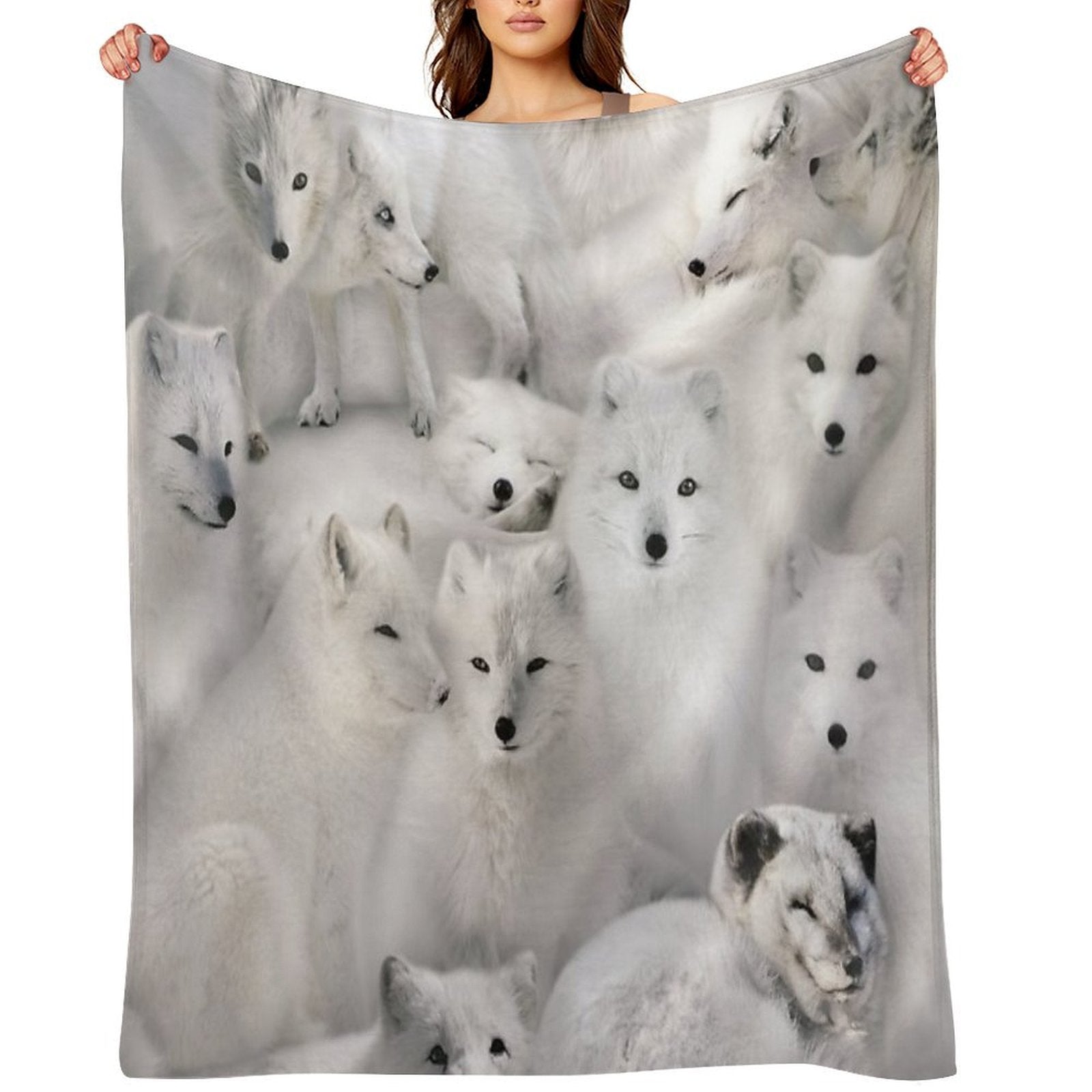 Arctic Foxes Multi-functional Throw Blanket