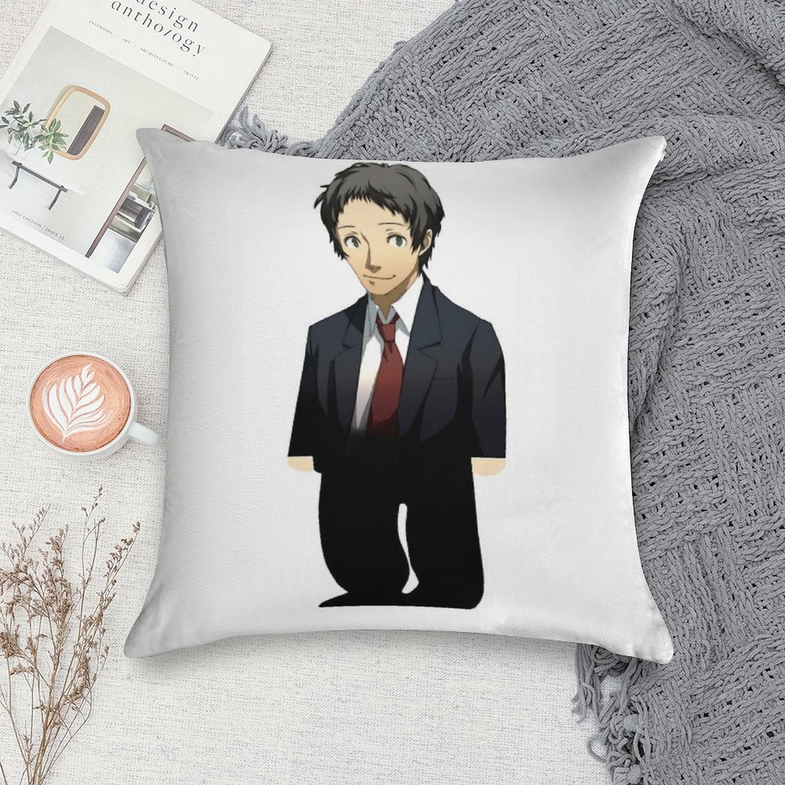 Adachi From Persona Soft Anti-Pilling Throw Pillow