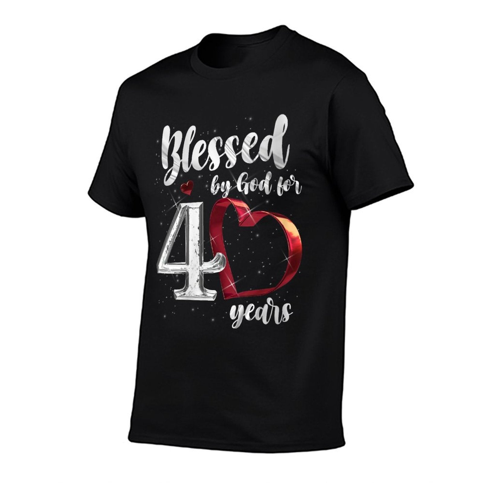 Womens 40th Birthday Gifts Blessed By God For 40 Years Birthday  Cotton T-Shirt
