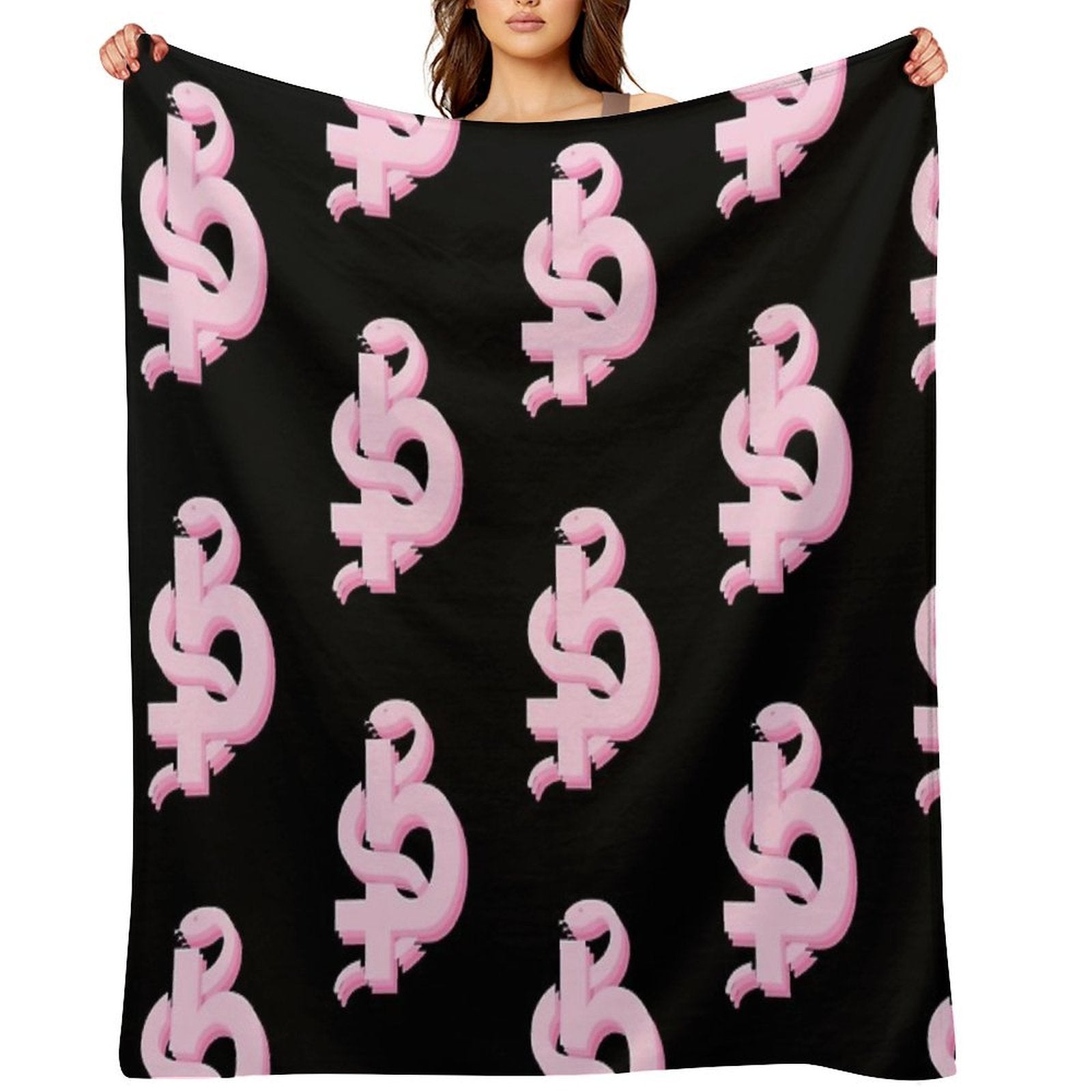 Blackbear Logo Pink Plush Throw Blanket