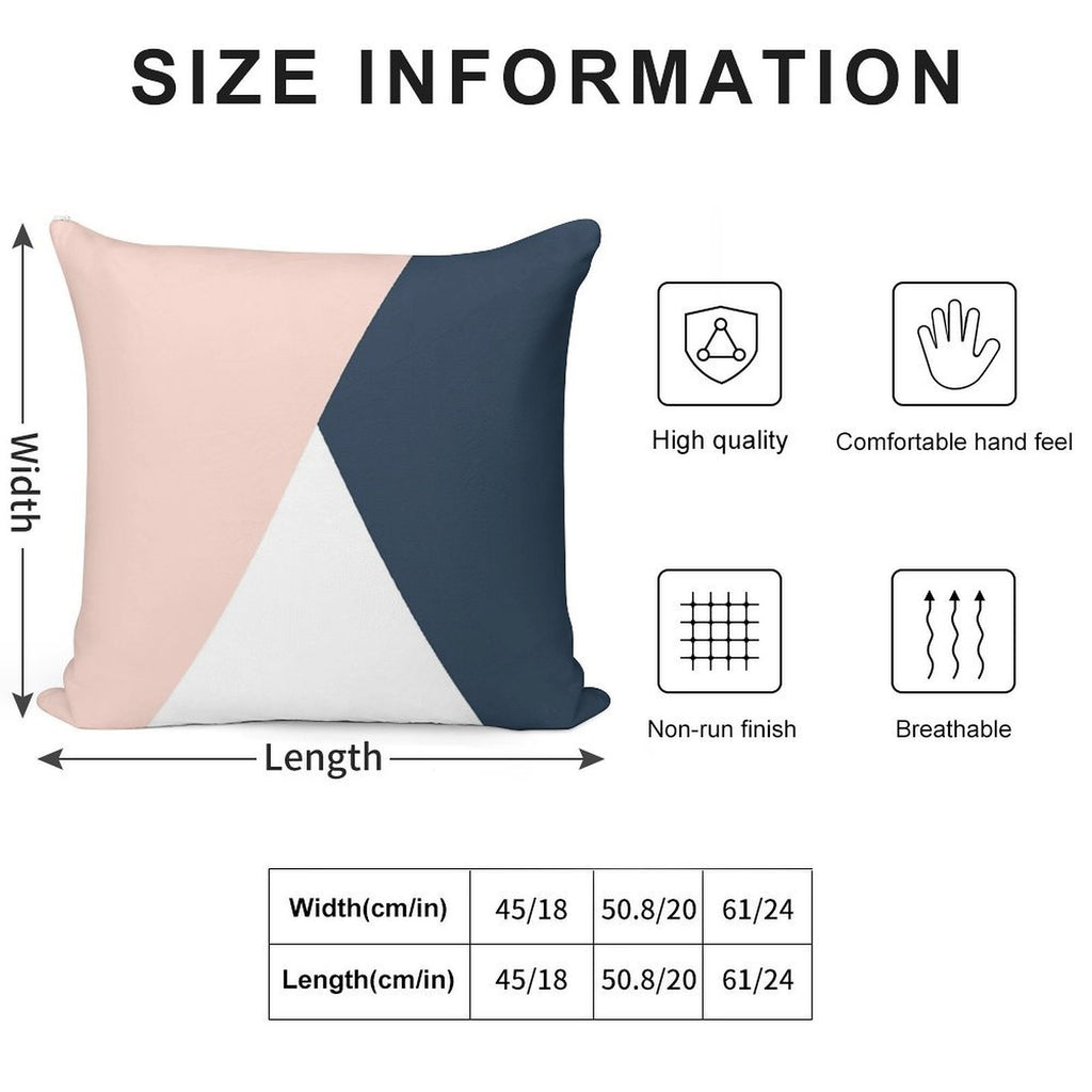 Modern Geometric Blush Pink & Navy Blue Soft Style Accent Throw Pillow
