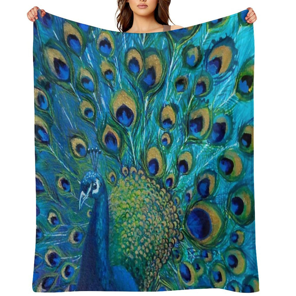 Peacock Full Glory 2 Machine-washable Throw Blanket